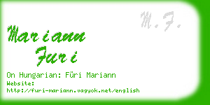 mariann furi business card