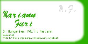 mariann furi business card